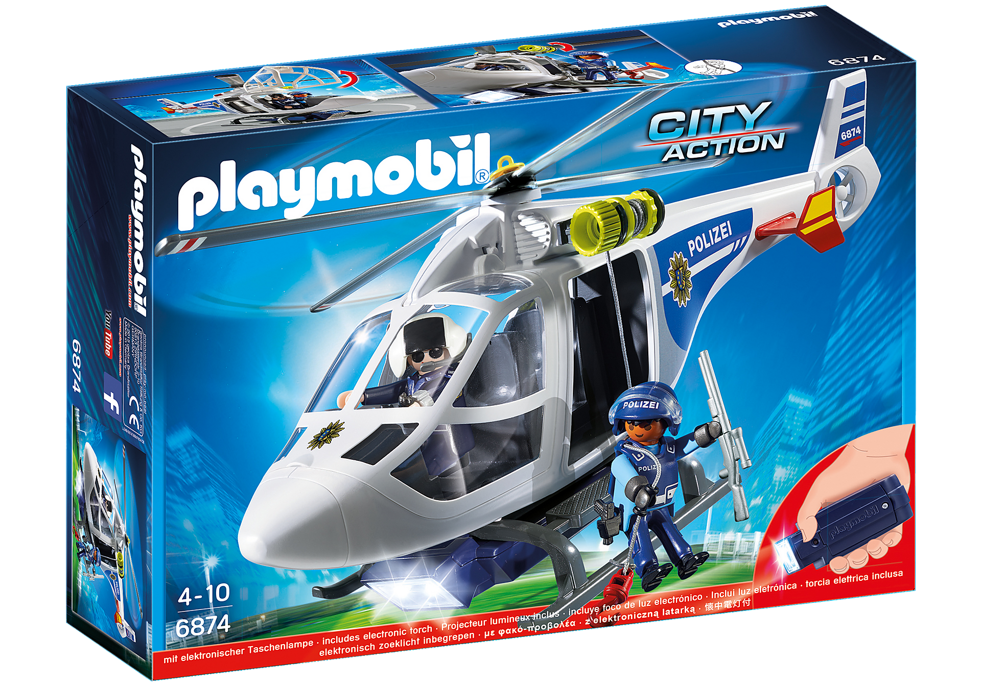 6874 Police Helicopter with LED Searchlight zoom image3