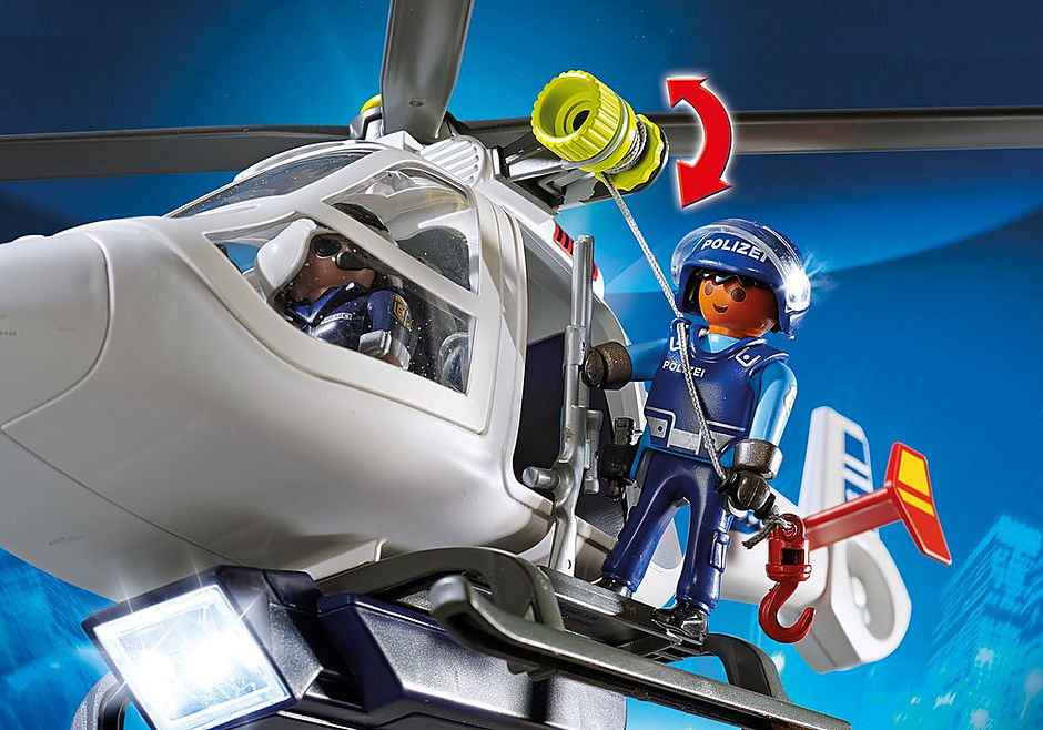 6874 Police Helicopter with LED Searchlight detail image 6
