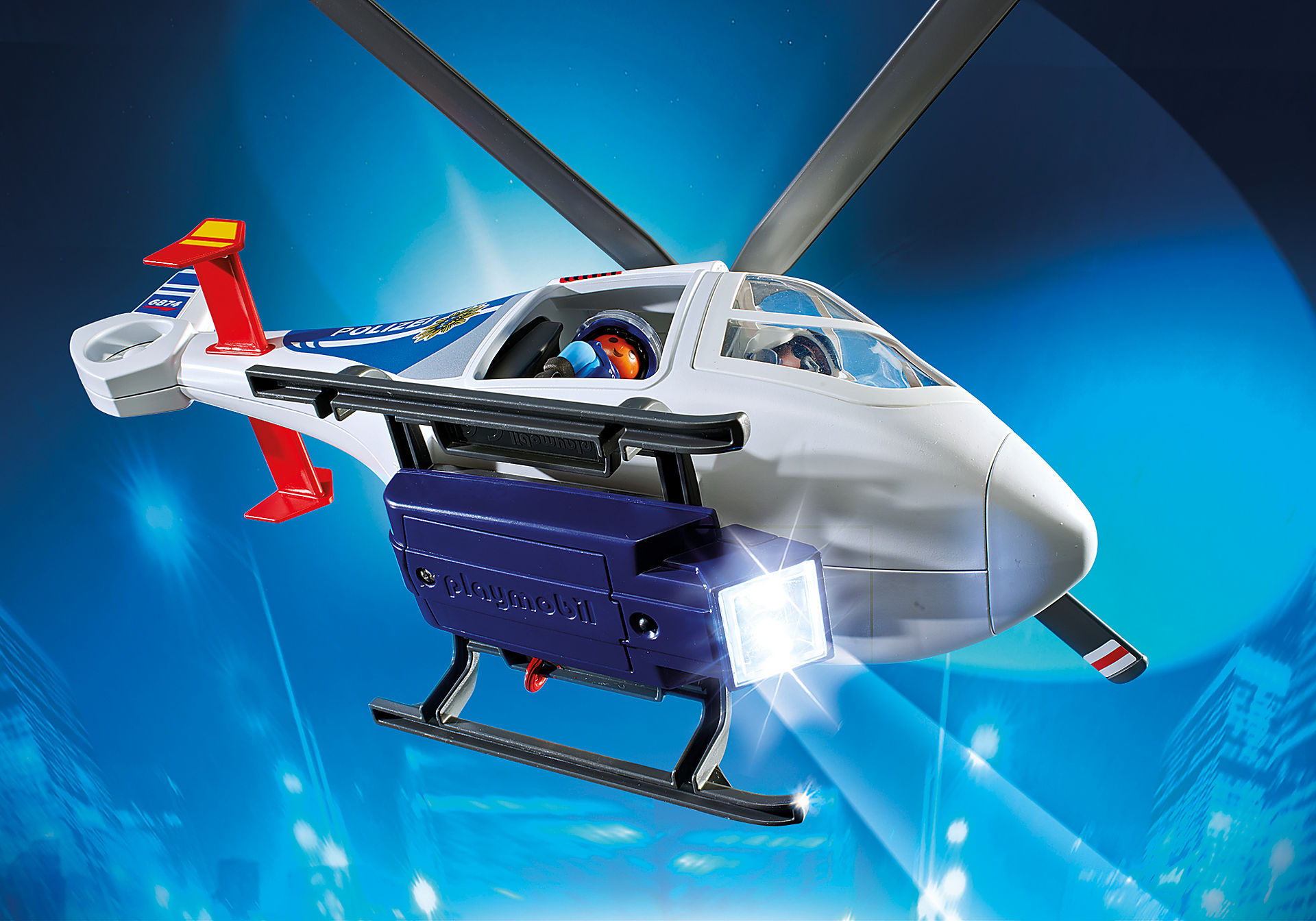 6874 Police Helicopter with LED Searchlight zoom image7
