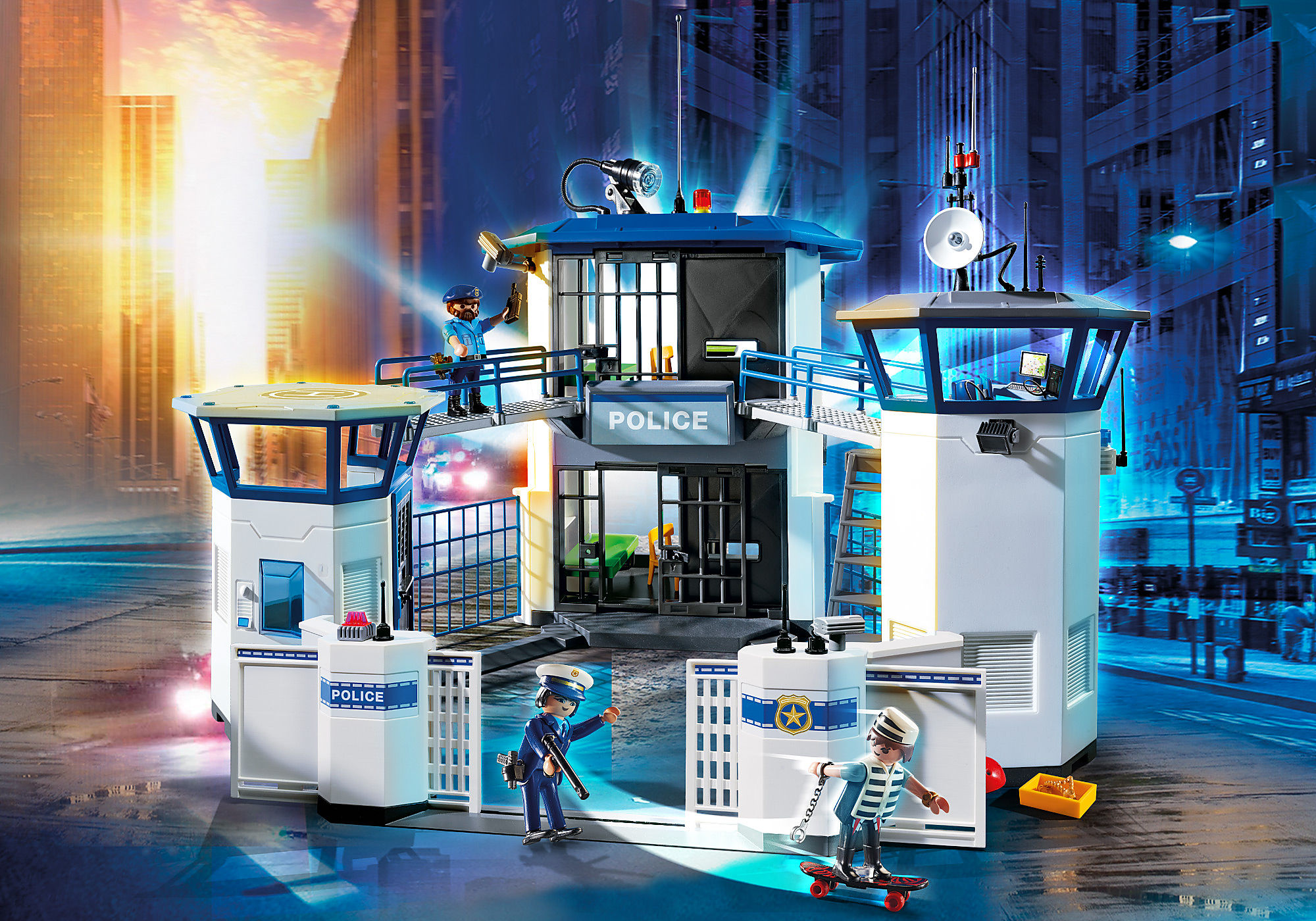 Playmobil Police Headquarters With Prison #6919 Skate Boarder Inmate