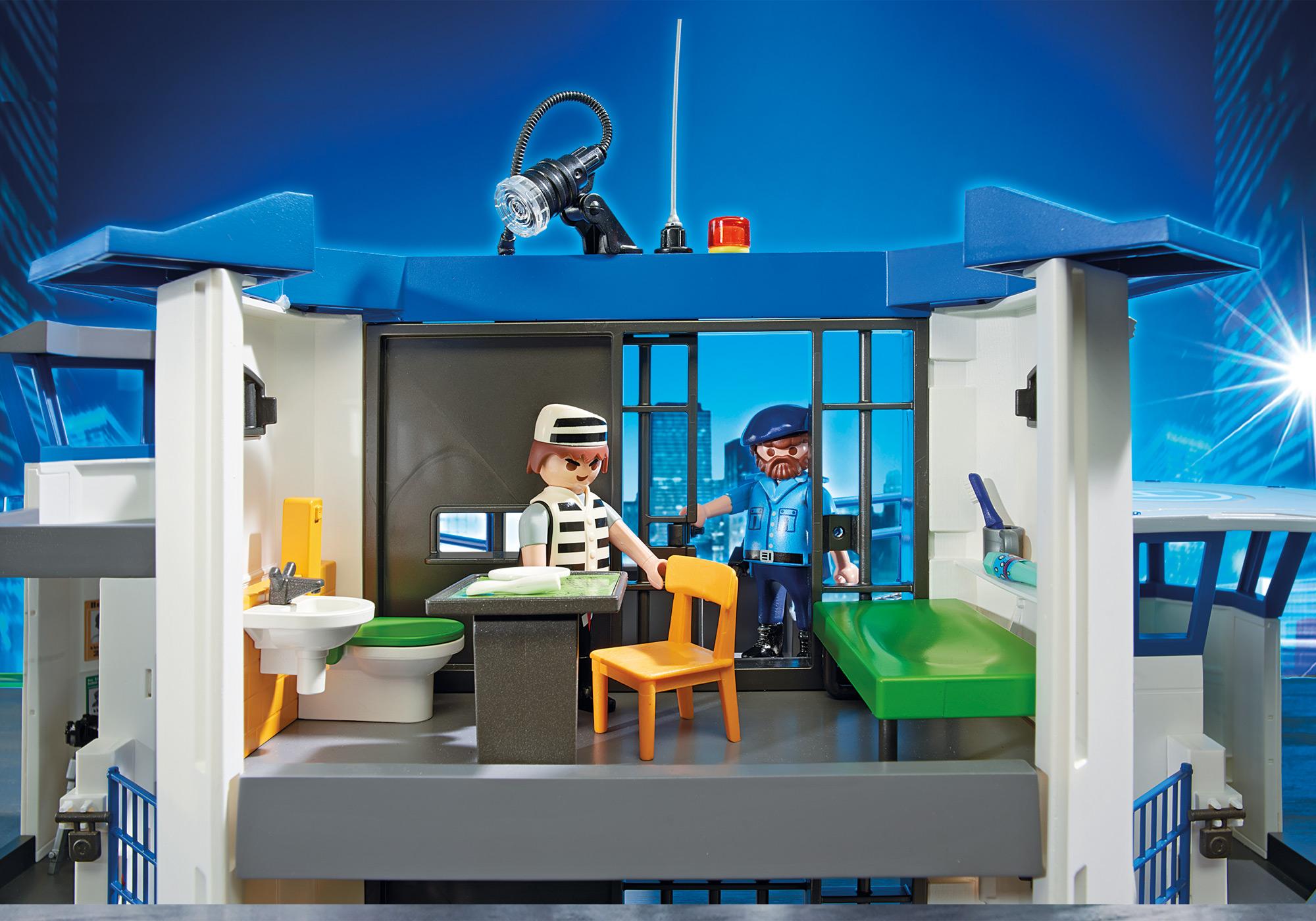 playmobil city action 6919 commissariat de police avec prison