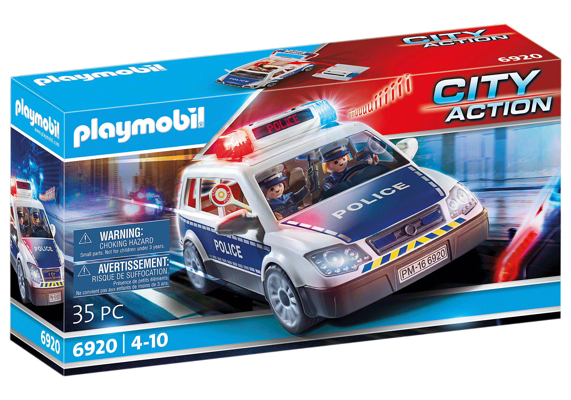krom Oven school Squad Car with Lights and Sound - 6920 | PLAYMOBIL®