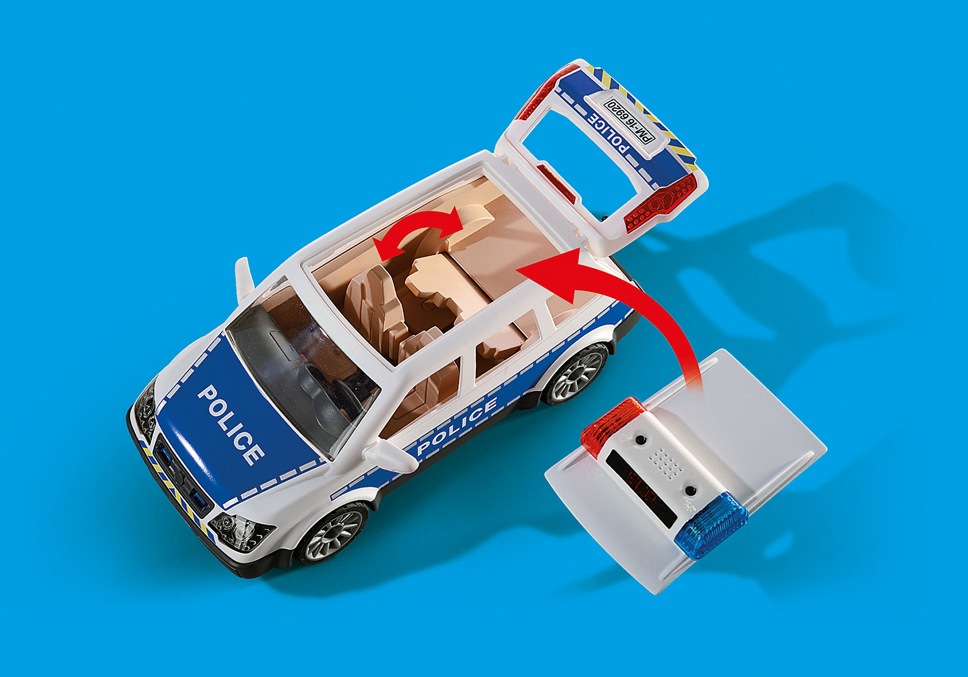 Voiture Police Playmobil City Action Voiture de policiers avec gyrophare et - 6920 | PLAYMOBIL®