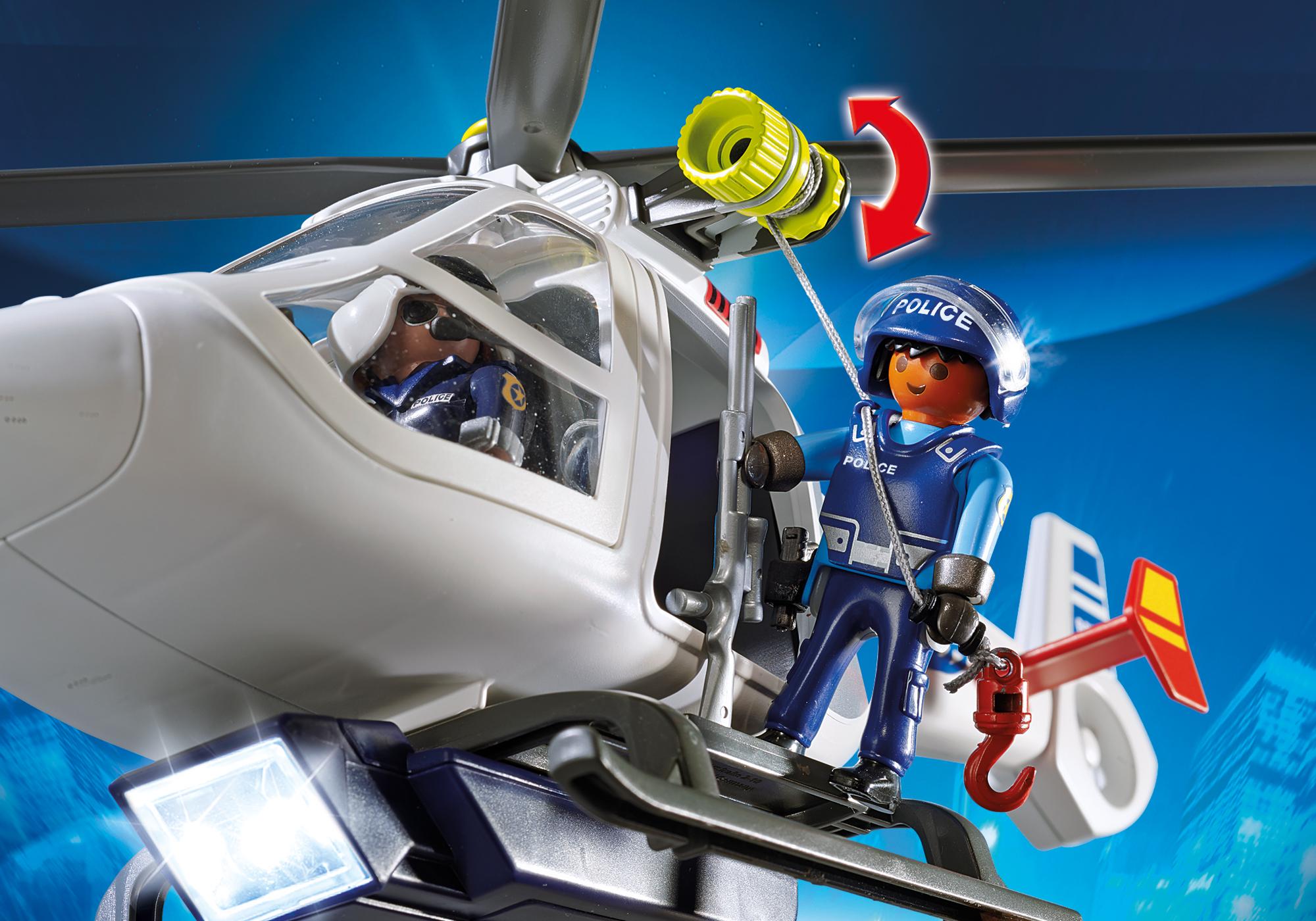 hélicoptère de police avec projecteur playmobil