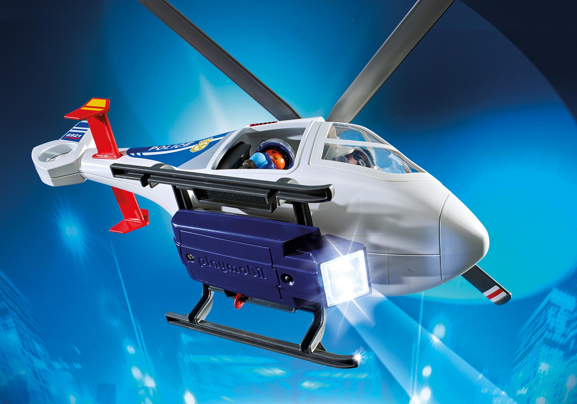 playmobil 6921 city action police helicopter with led searchlight