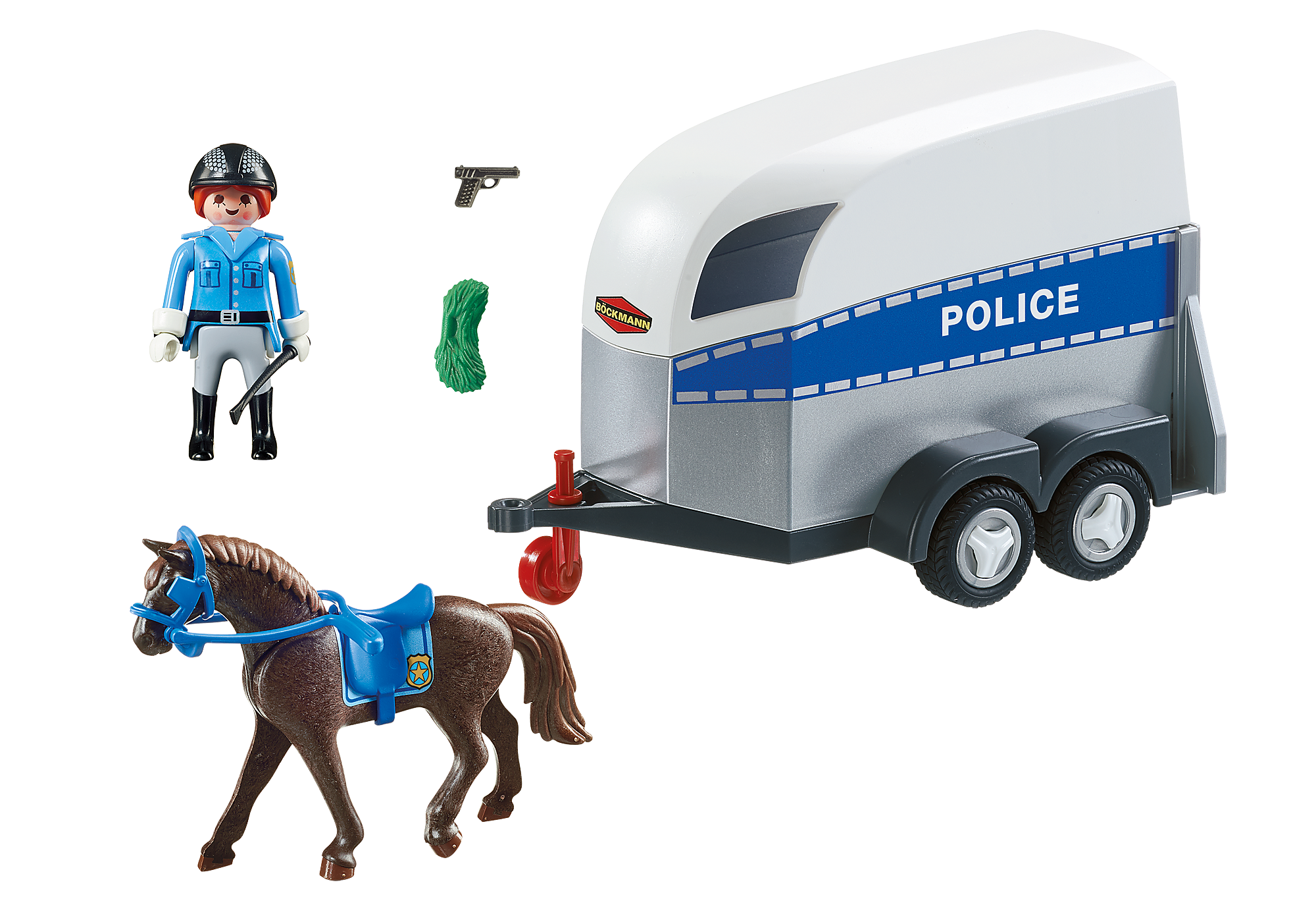 Zuivelproducten Kleuterschool hebben Bereden politie met trailer - 6922 | PLAYMOBIL®