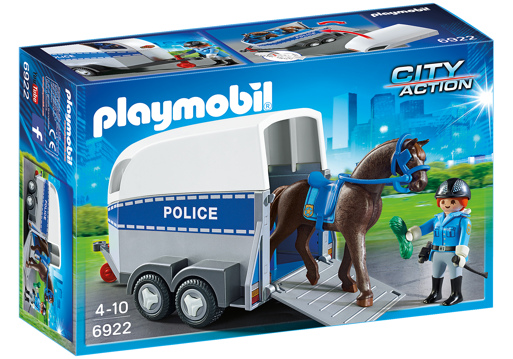 Zuivelproducten Kleuterschool hebben Bereden politie met trailer - 6922 | PLAYMOBIL®
