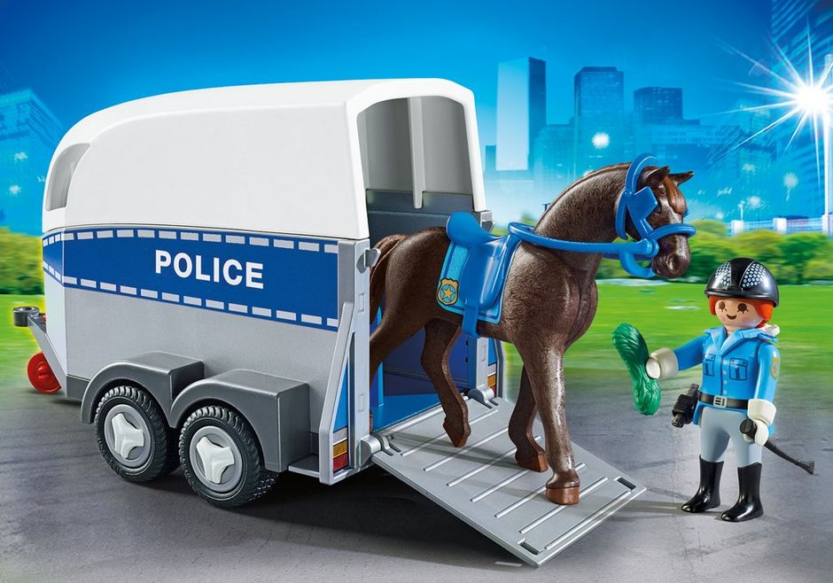 replacement part Playmobil police figurines horse trailer 6922 