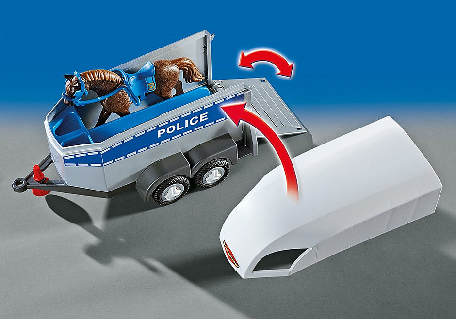 6922 Policière avec cheval et remorque detail image 5