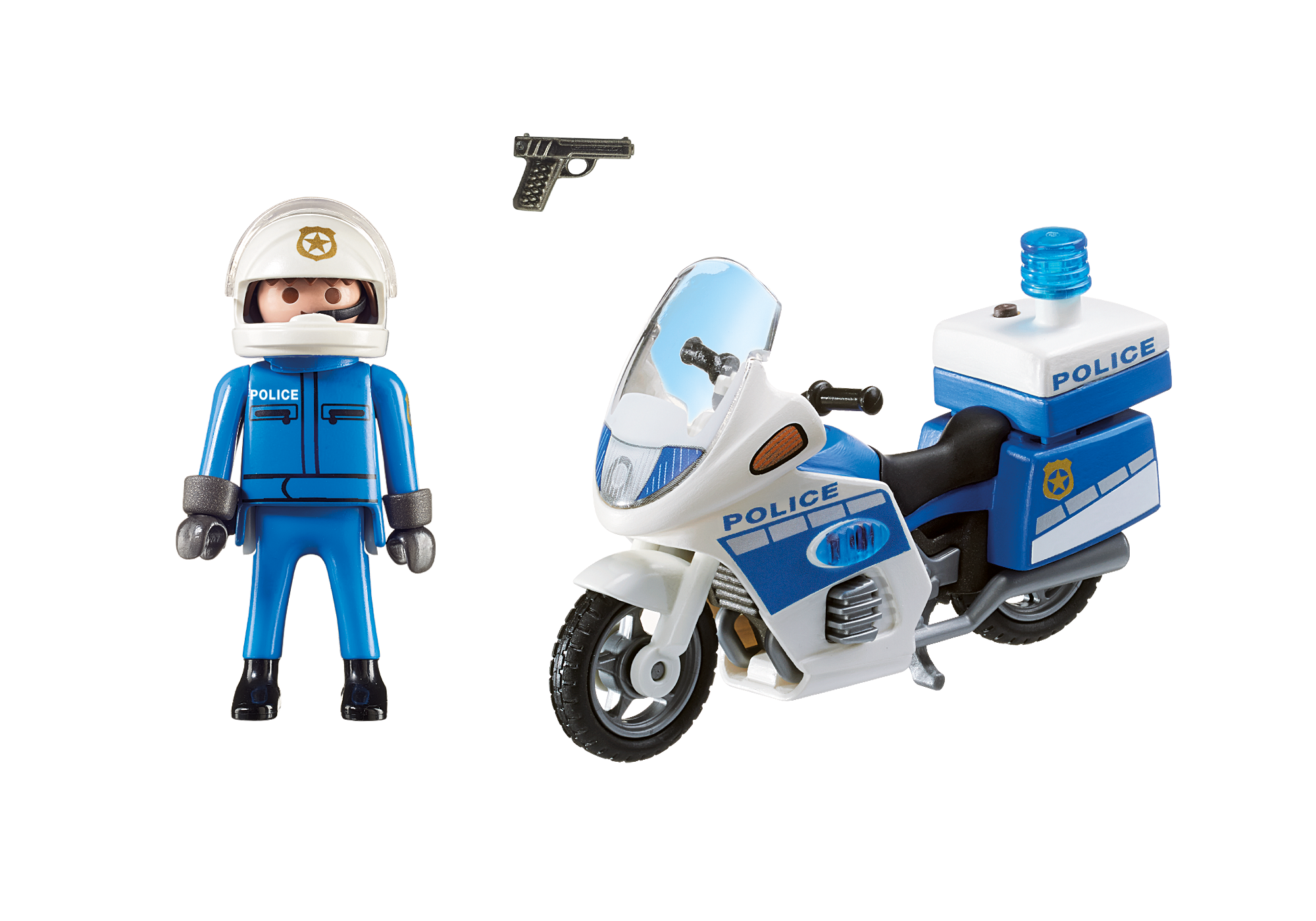 playmobil 6923 city action police bike with led light