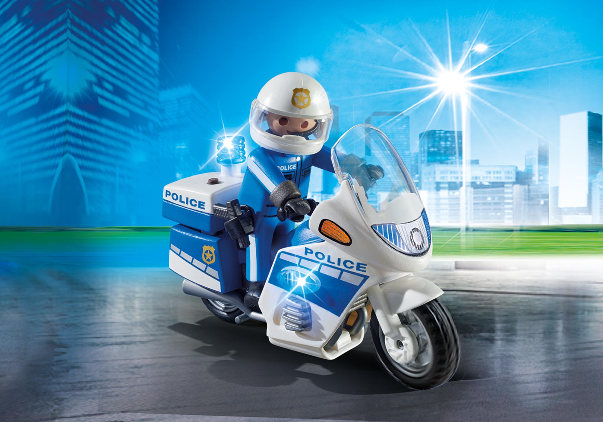 playmobil police bike with led light