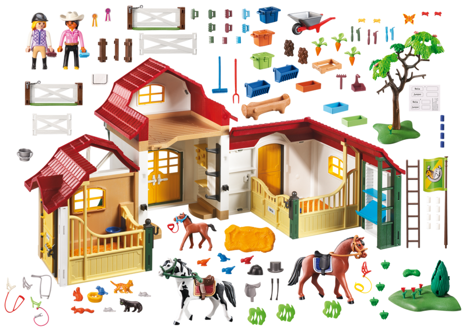 Playmobil Farm/stables/western Horse & foal NEW dark brown with white 