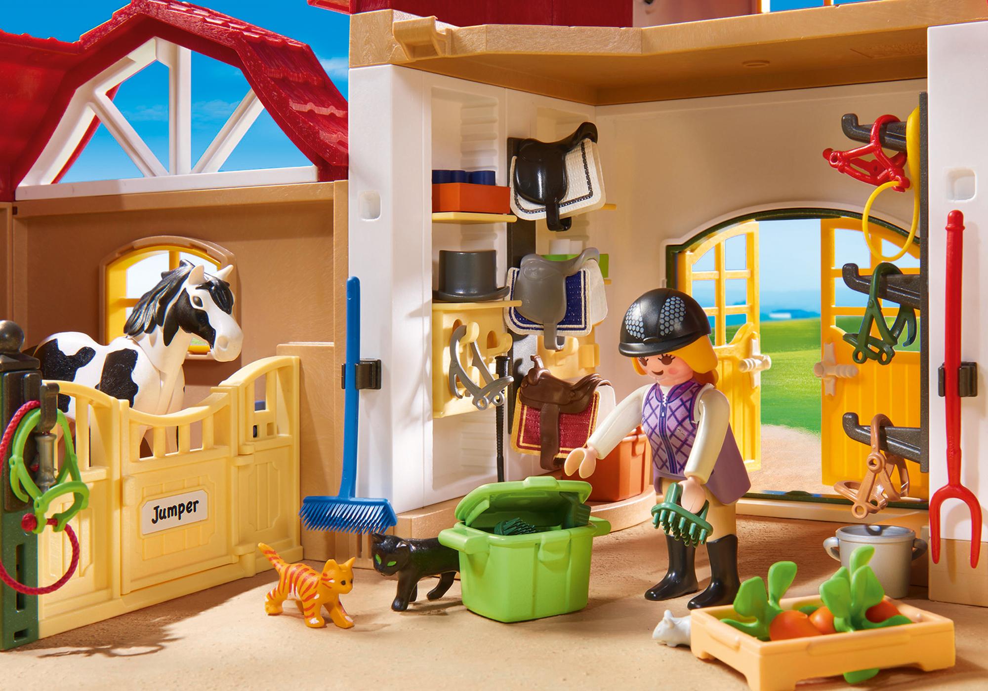 playmobil horse farm building set