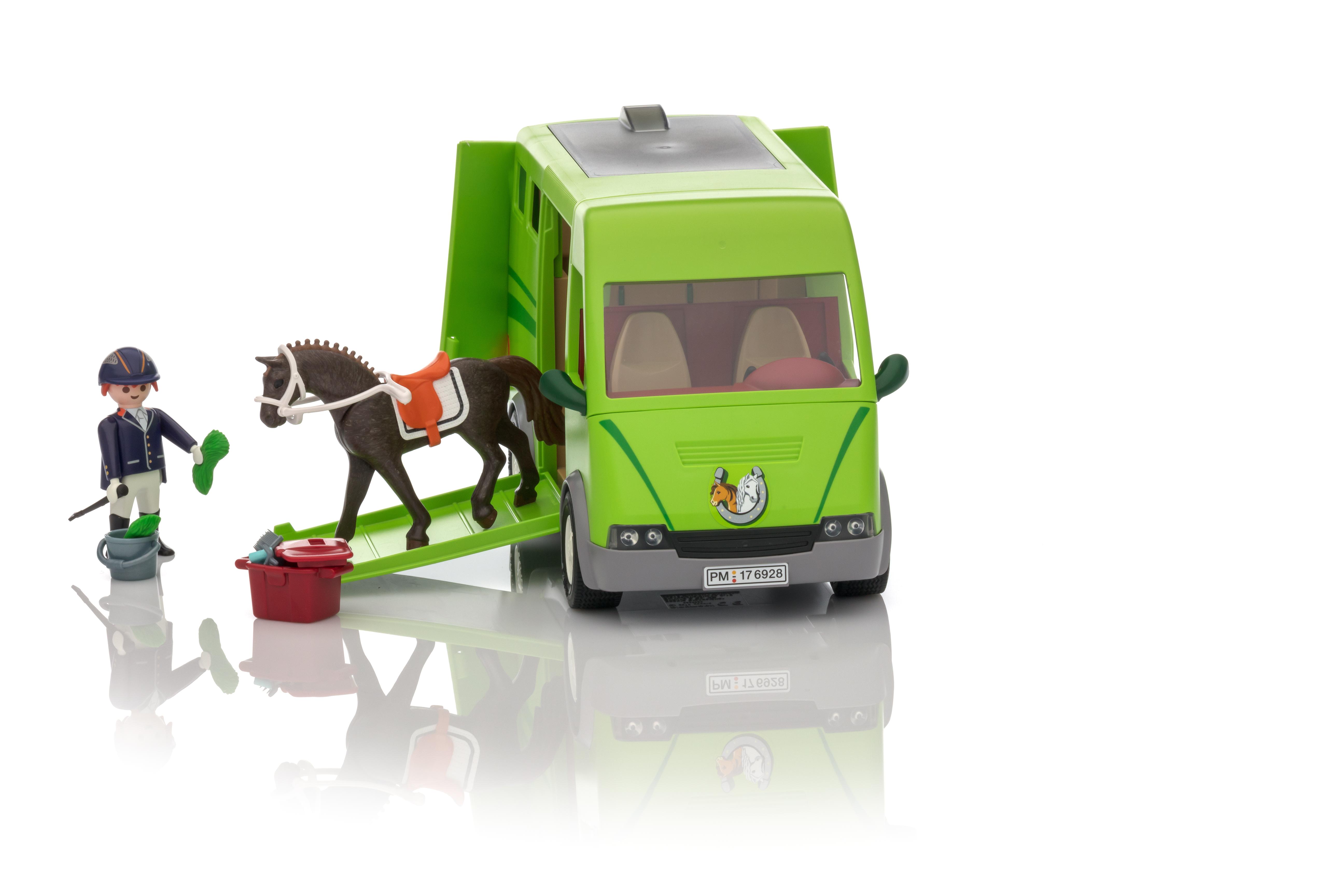 playmobil cavalier avec van et cheval 6928