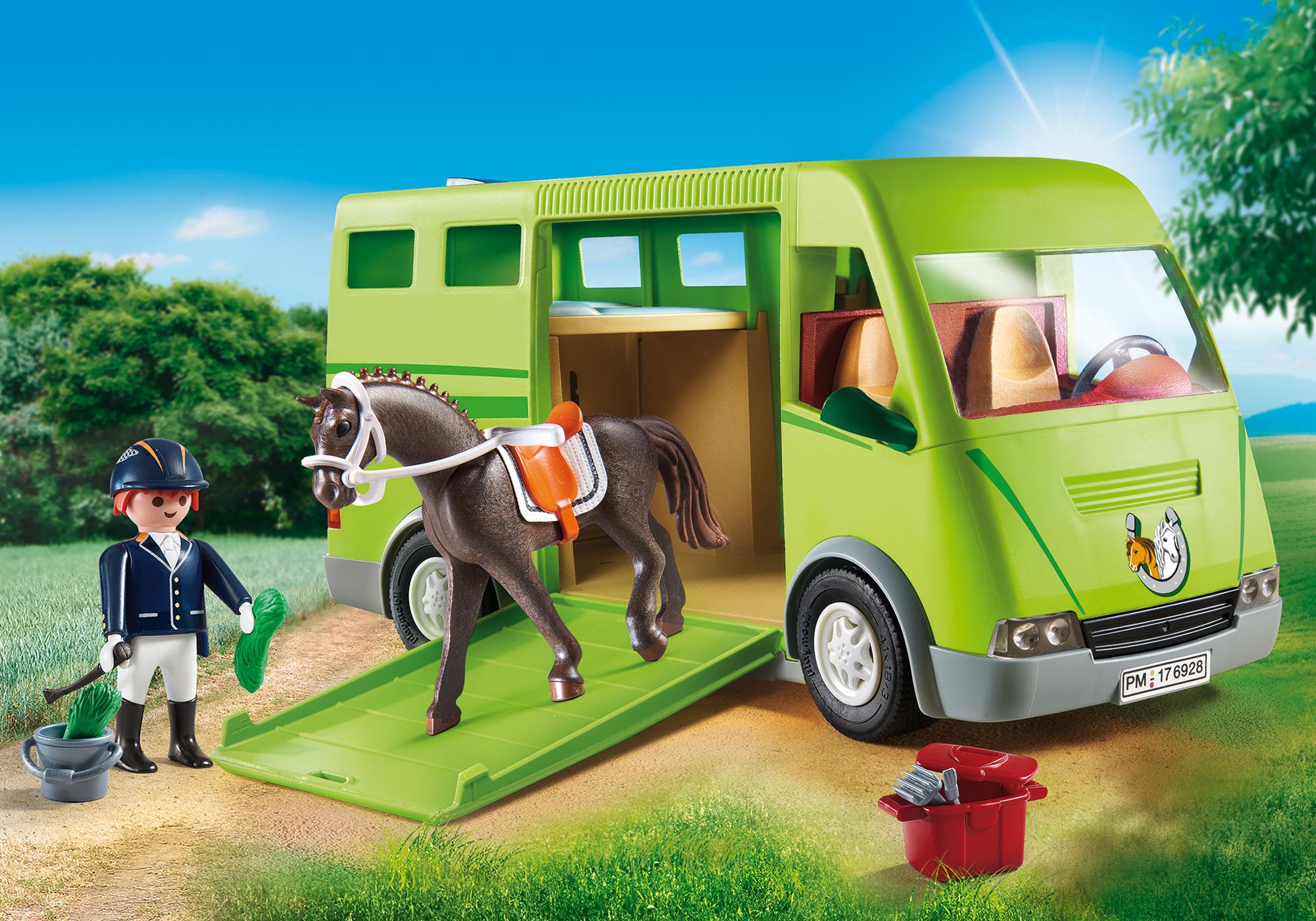 playmobil cavalier avec van et cheval