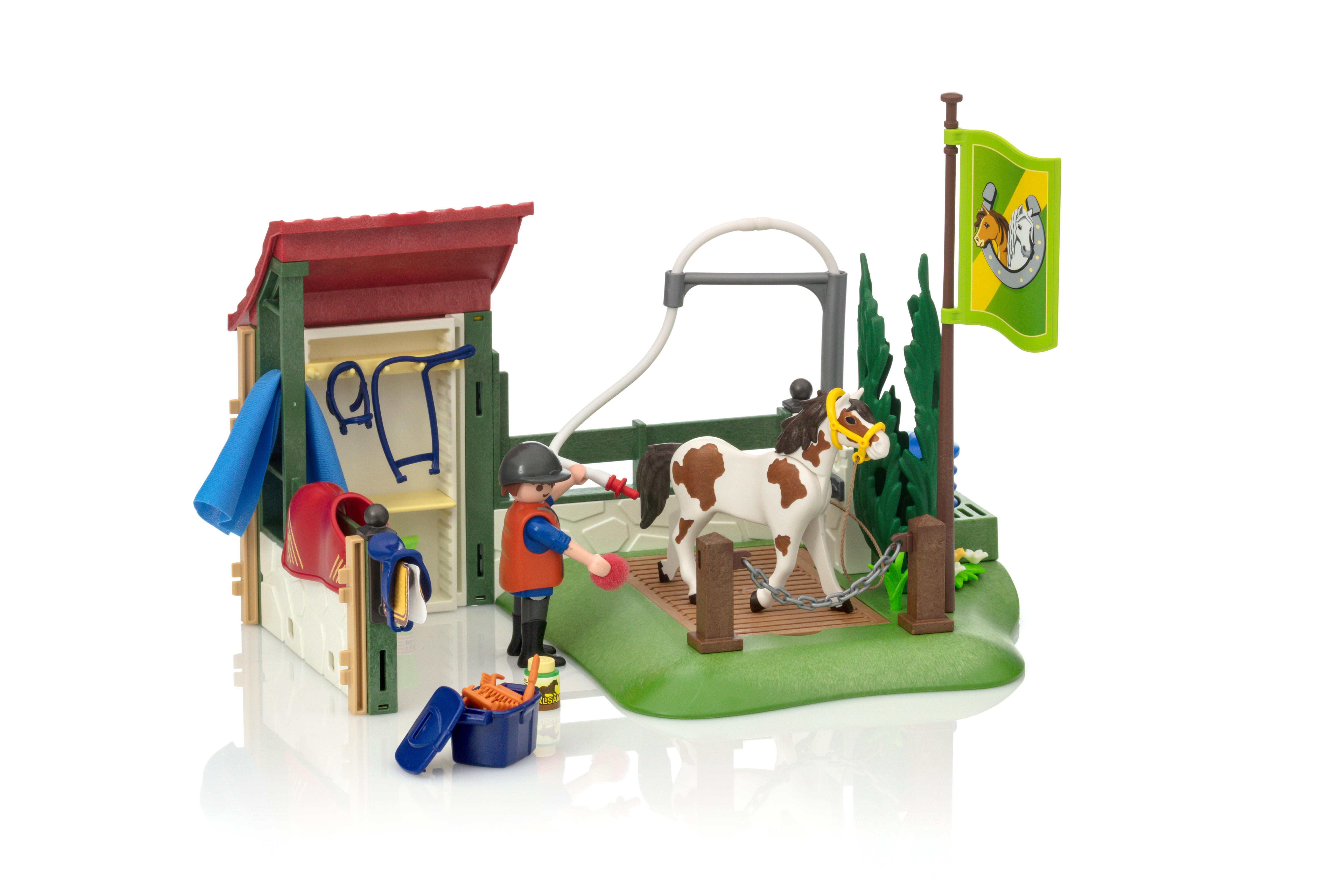 station de lavage chevaux playmobil