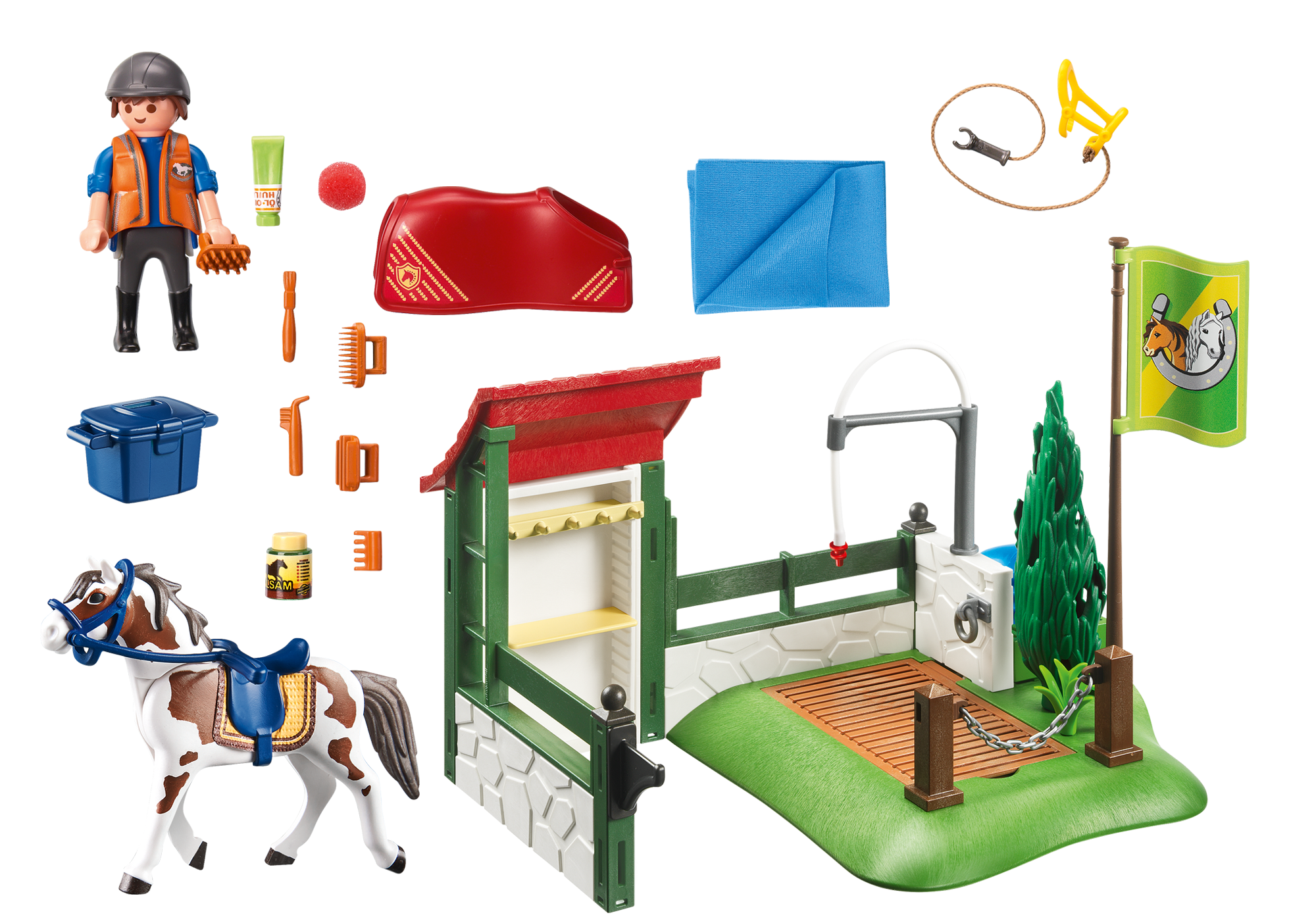 playmobil horse washing station