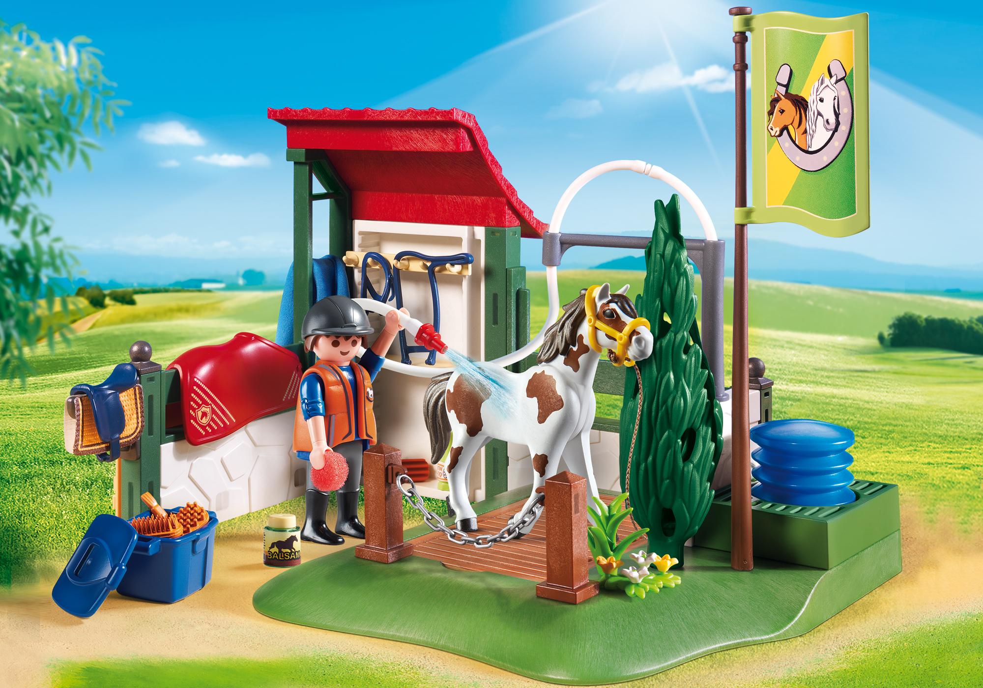 playmobil station lavage chevaux