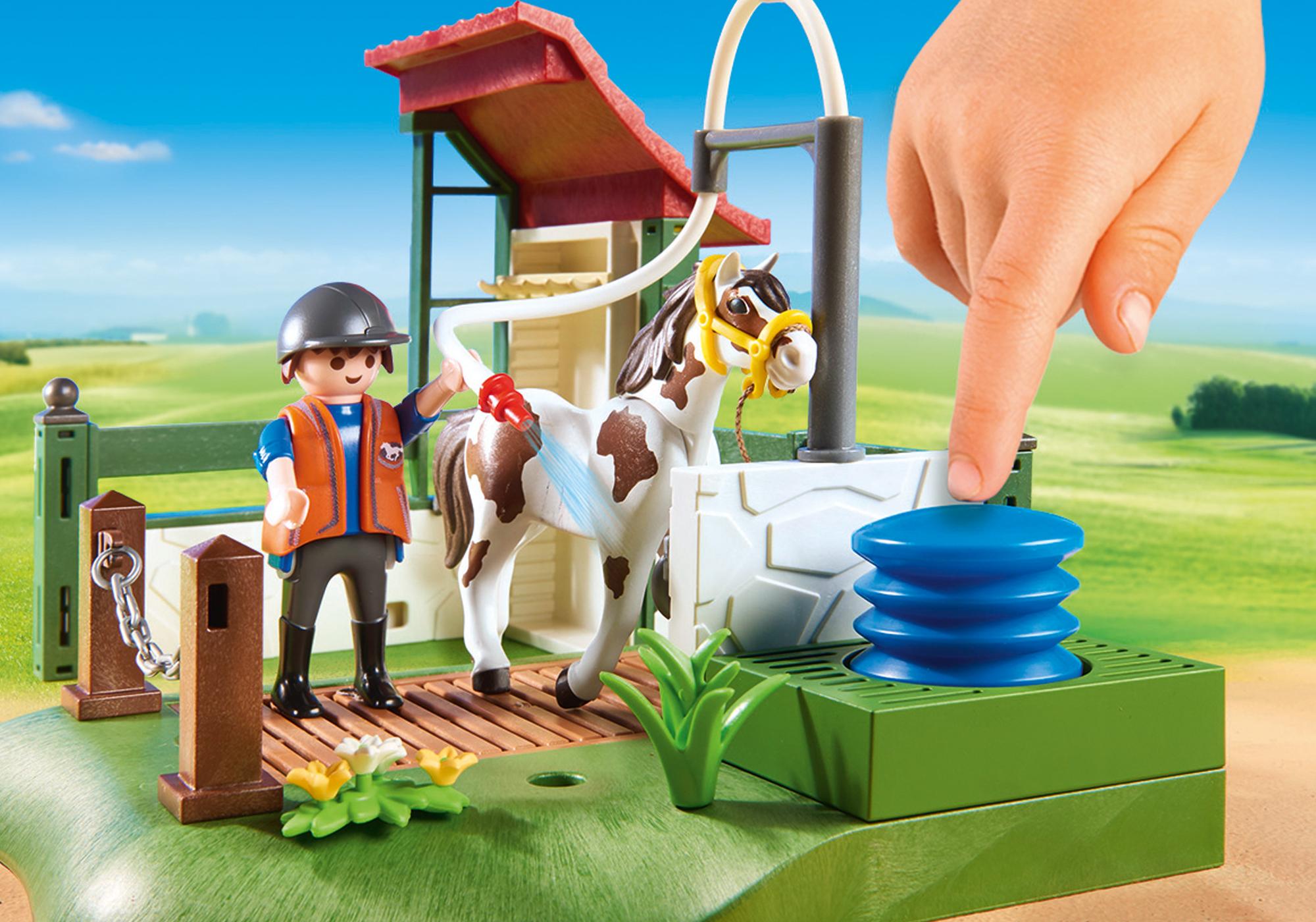 playmobil station lavage chevaux