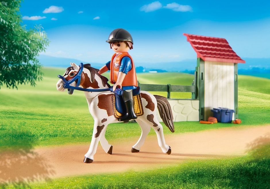 establo de caballo/pony/Cepillo de aseo Granja extras: Playmobil caballos recortar y Equitación Sombrero Nuevo 