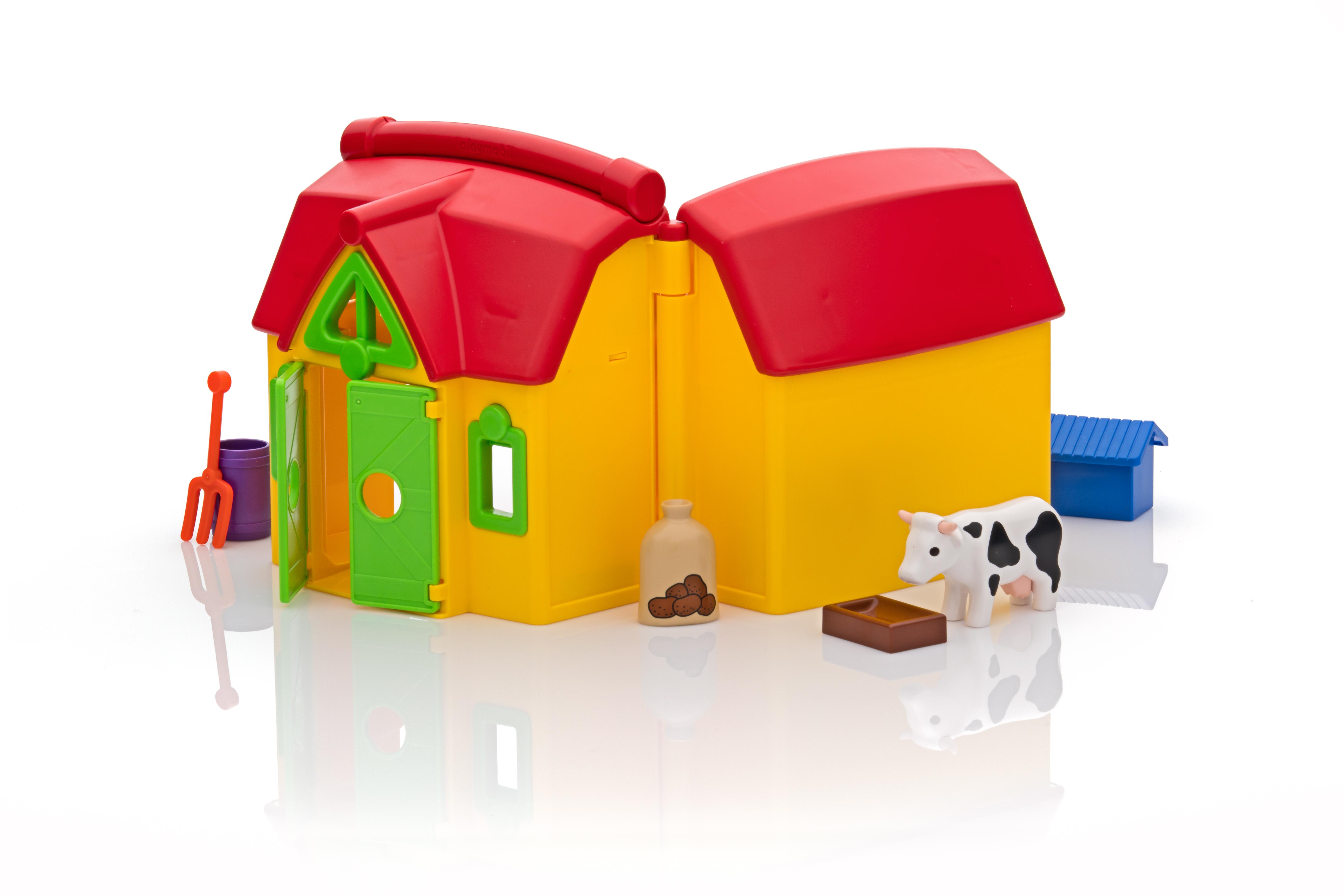 playmobil 1 2 3 ferme transportable