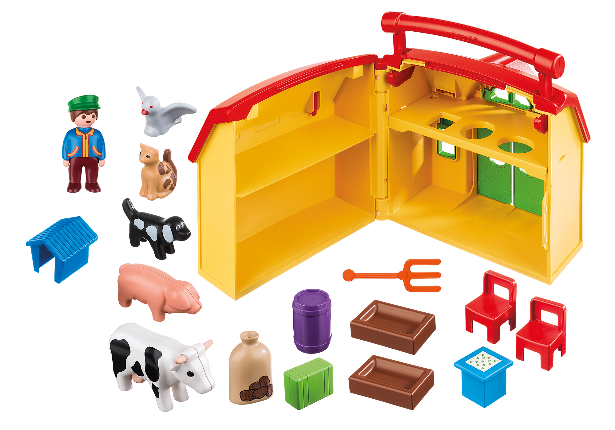 Playmobil 1.2.3. - 6962 - Ferme transportable avec animaux