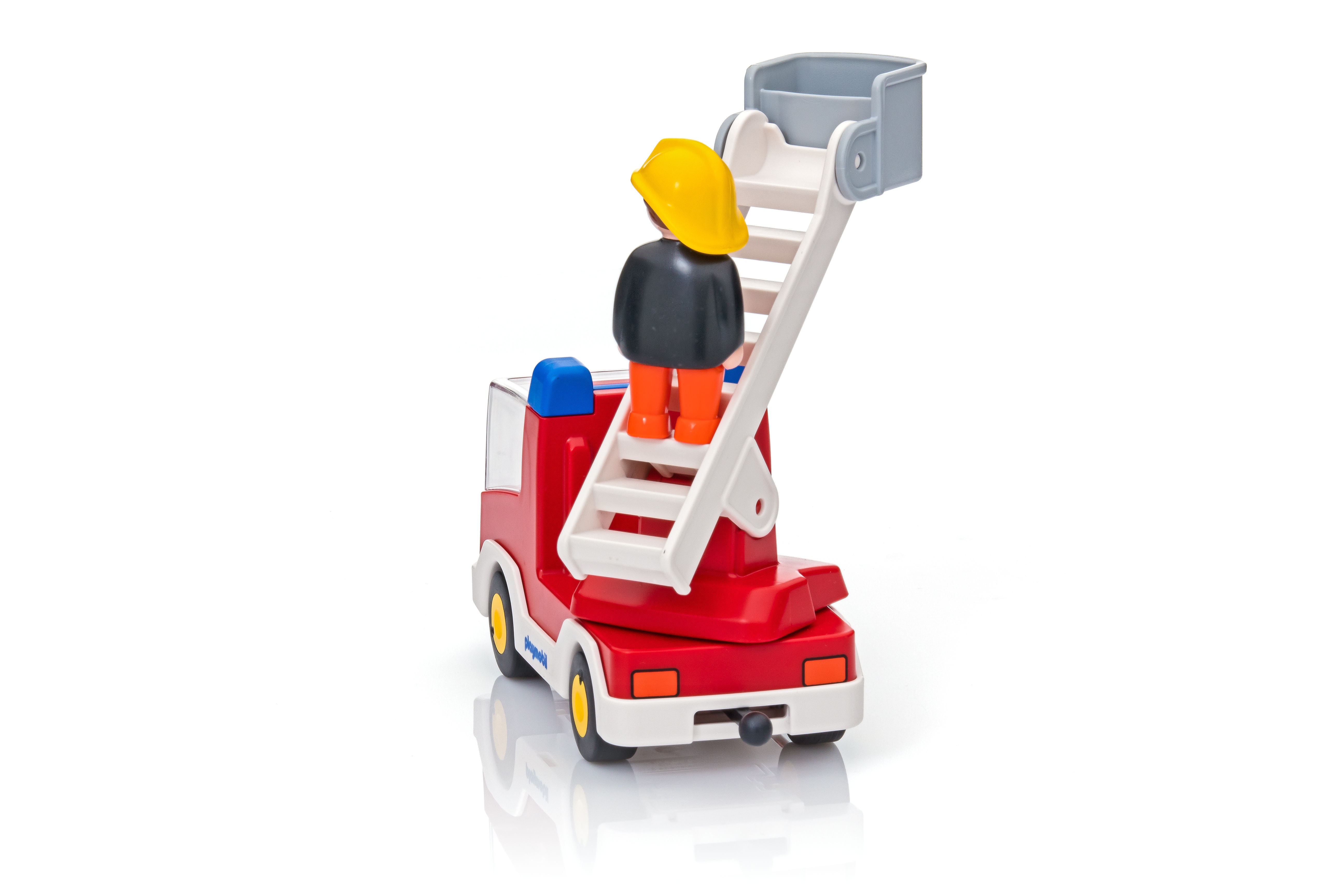 Playmobil 1.2.3. - 6967 - Camion de pompier avec échelle pivotante :  : Jeux et Jouets