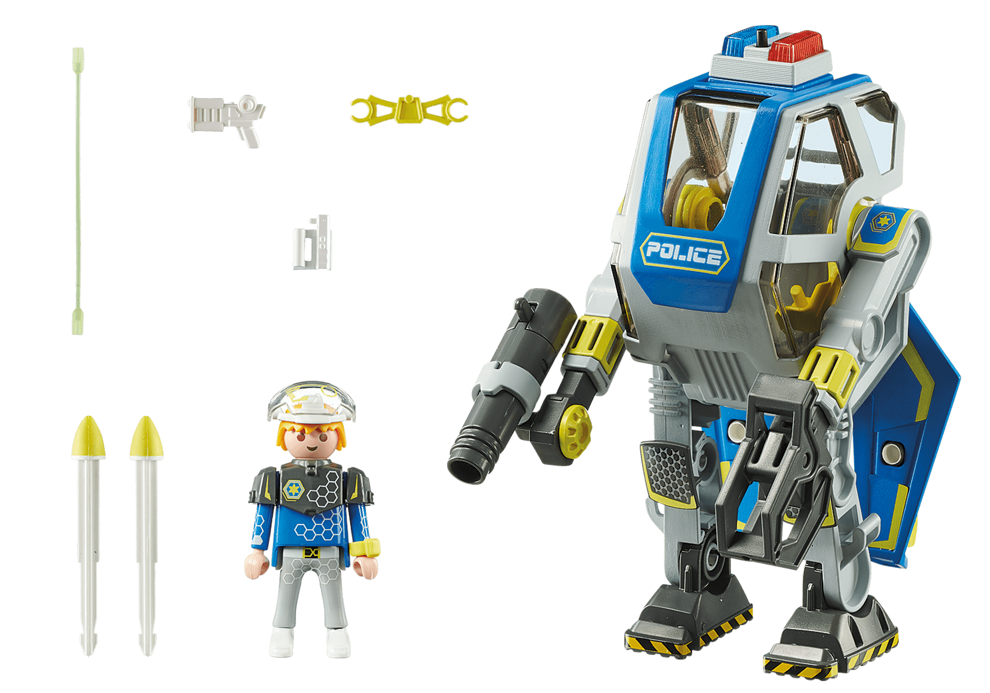 Playmobil 70024 Galaxy Police Space Pirates Robot with Gripper Arm for Children Ages 5+ with Light Effects