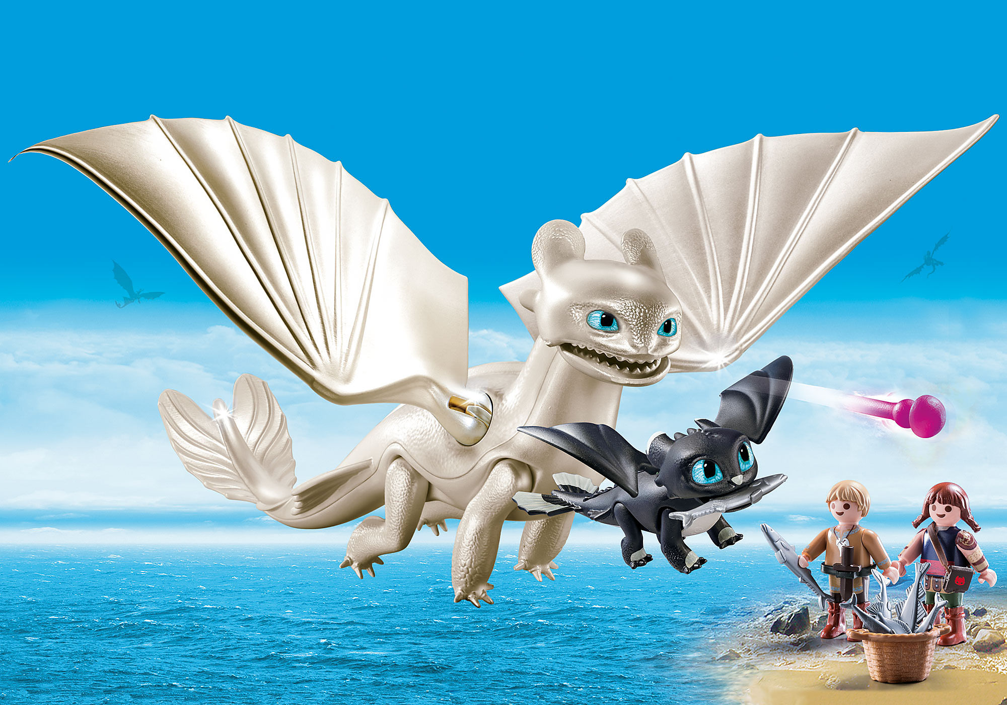 Light Fury With Baby Dragon And Children 70038 Playmobil