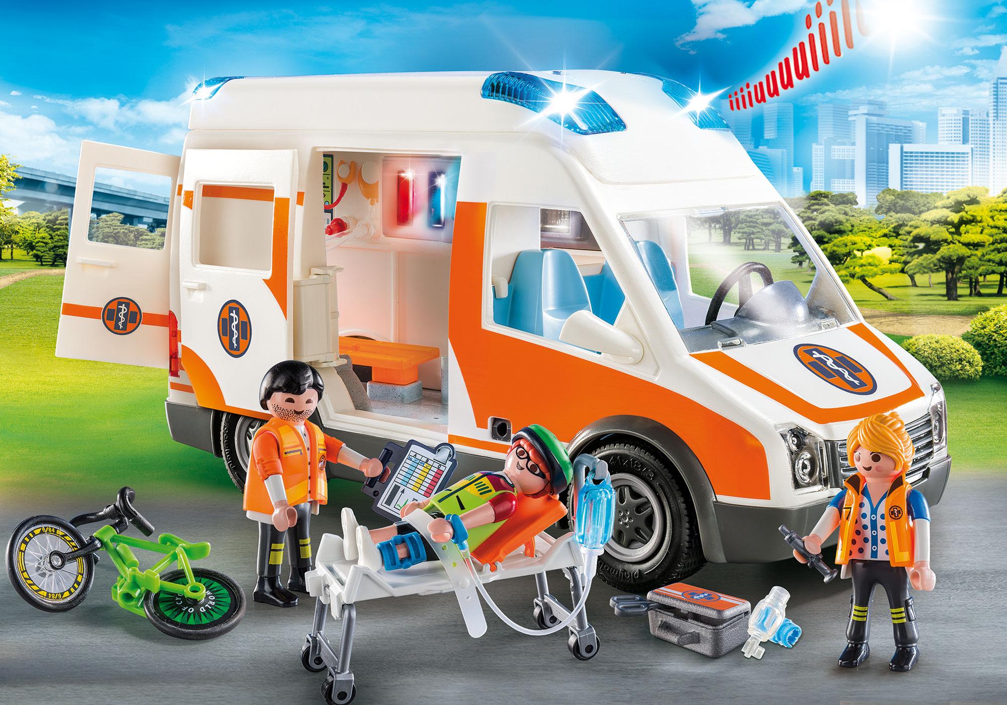 ambulance toy with flashing lights