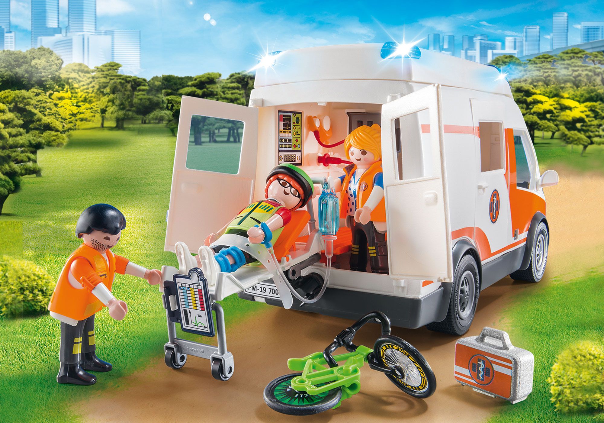 + City Life 70049 Ambulancia con Luces Talla Única Playmobil City Life: Gran Hospital Set Juguetes Multicolor A Partir De 4 Años 70190