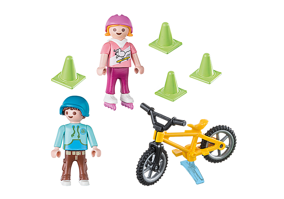 70061 Crianças com Patins e Bicicleta detail image 3