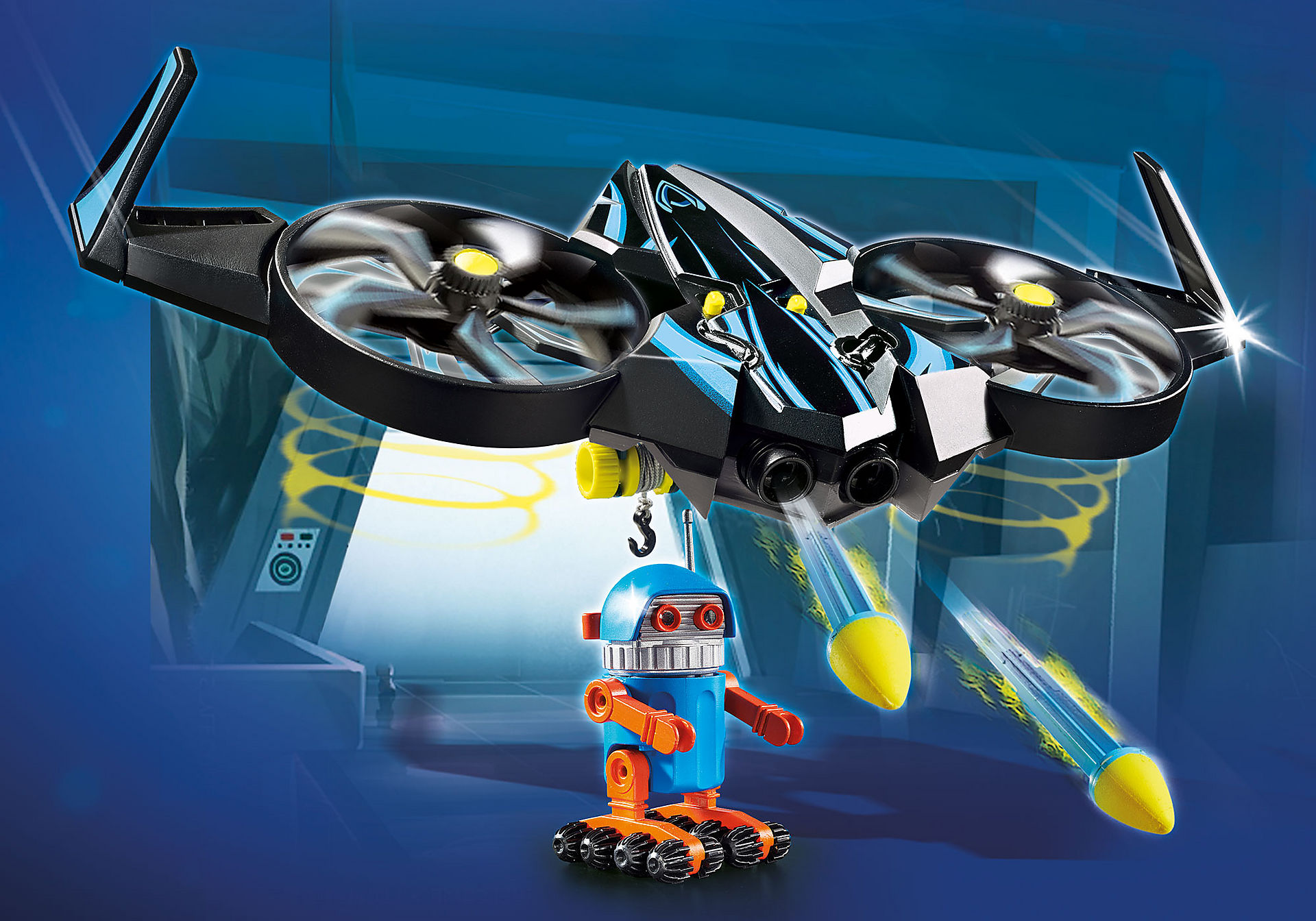 70071 PLAYMOBIL: THE MOVIE Robotitron con Dron zoom image1