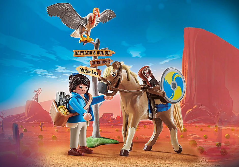 70072 PLAYMOBIL: THE MOVIE Marla with Horse detail image 1
