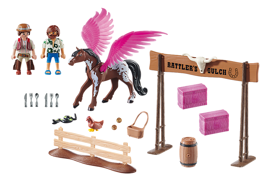70074 PLAYMOBIL:THE MOVIE Marla and Del with Flying Horse detail image 3