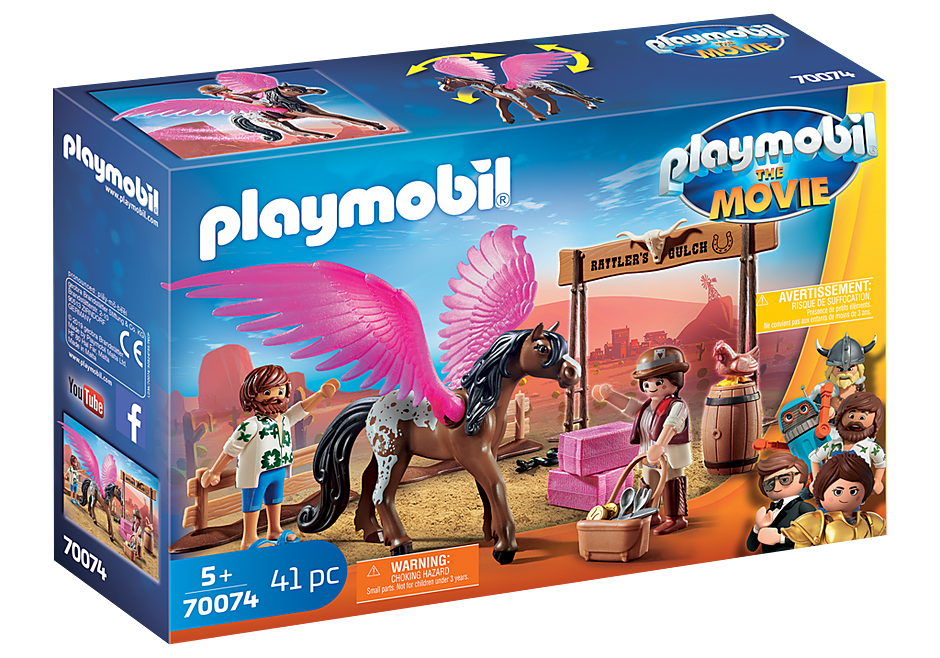 70074 PLAYMOBIL:THE MOVIE Marla and Del with Flying Horse detail image 2