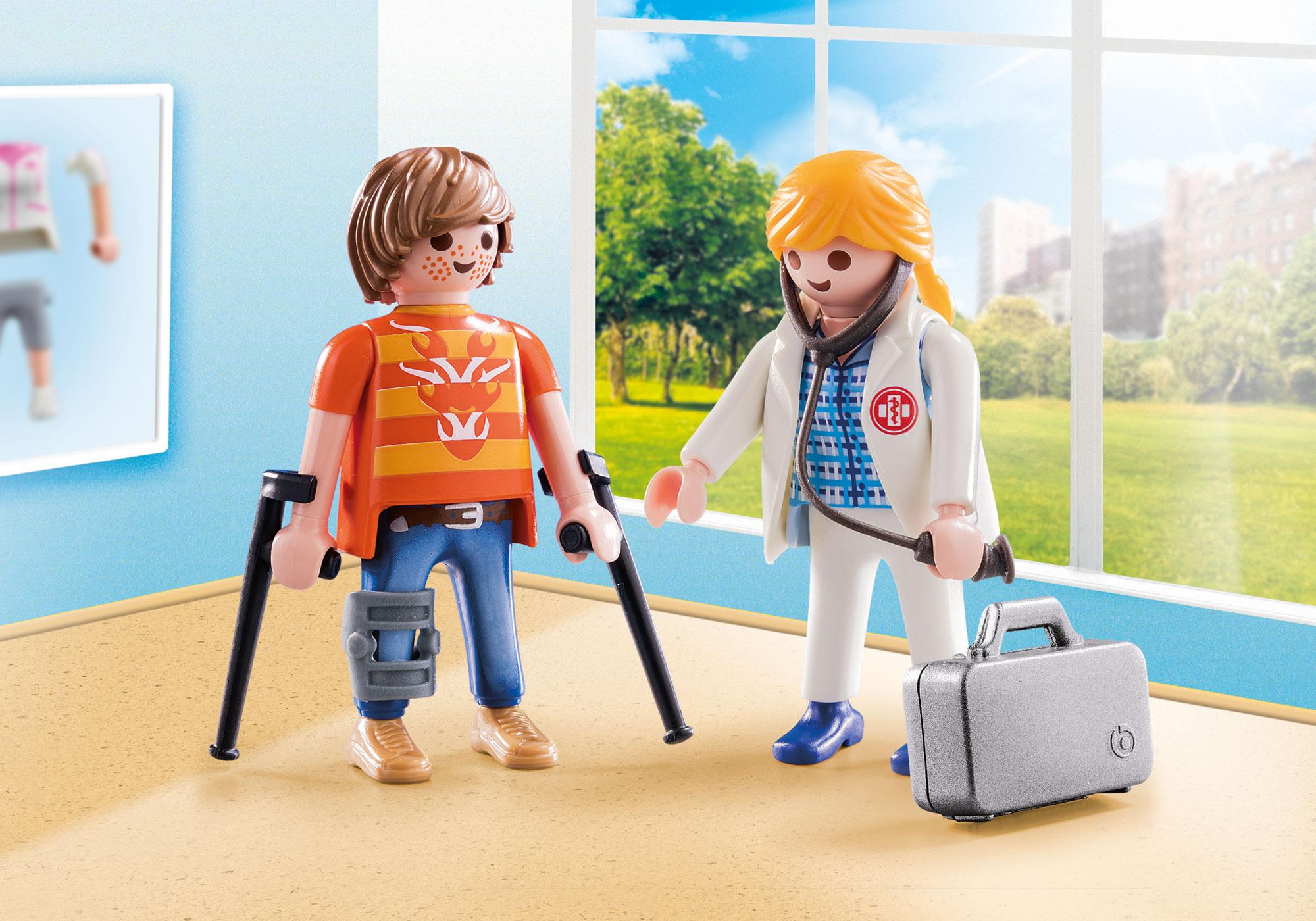 playmobil doctor with child