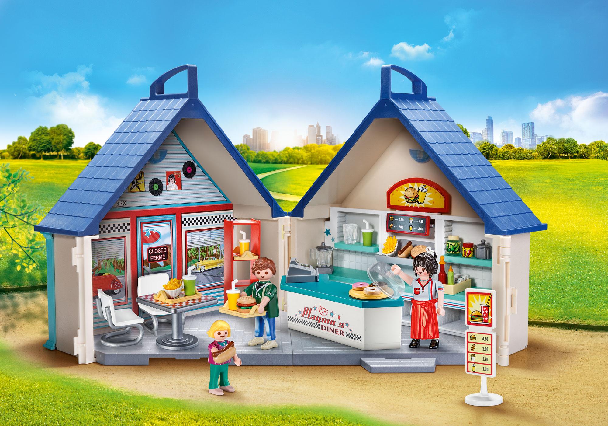 3238 Ham & Cheese Pizza Box Cafe Playmobil New Kitchen Spares Hotel 