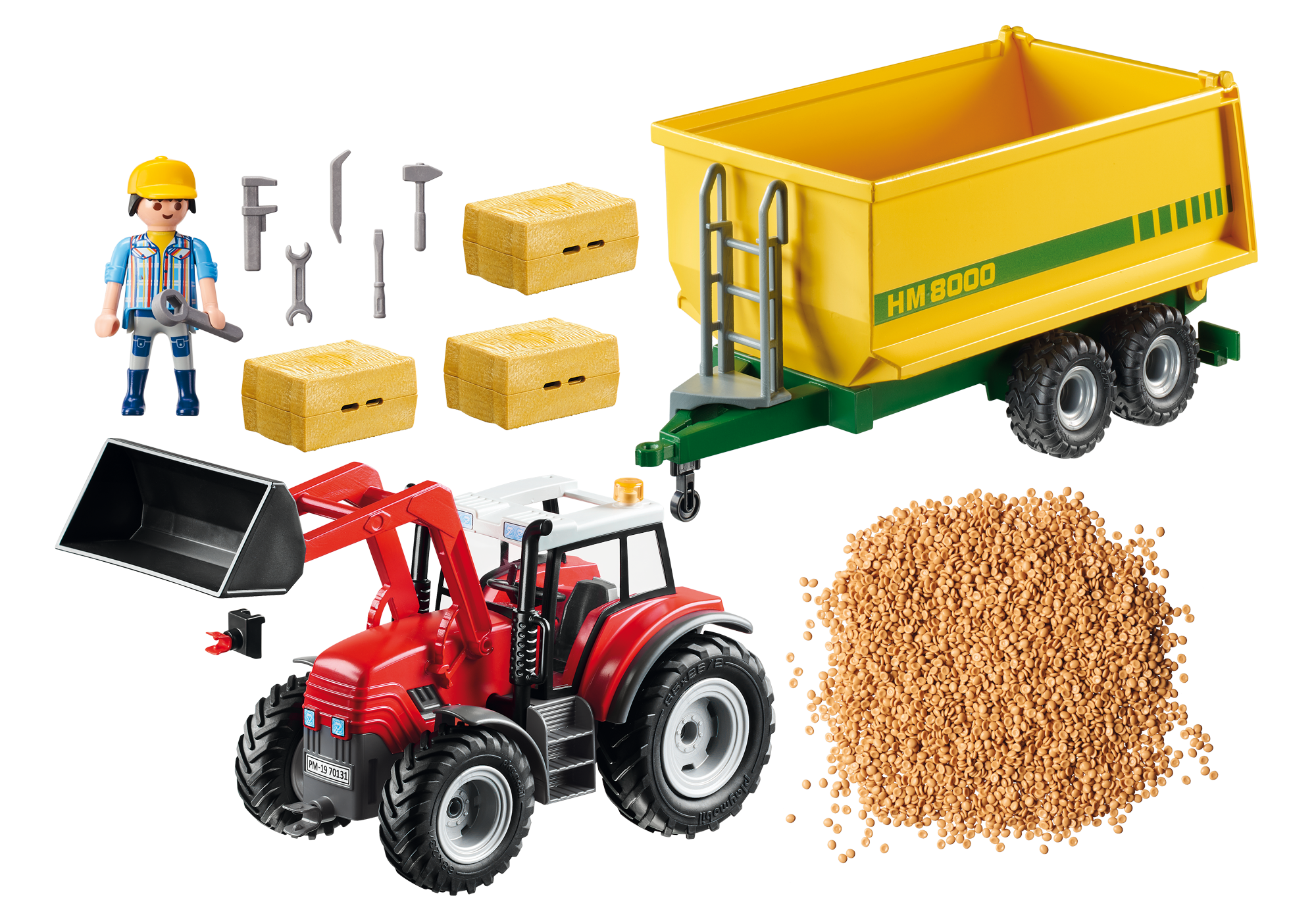 playmobil tractor con remolque