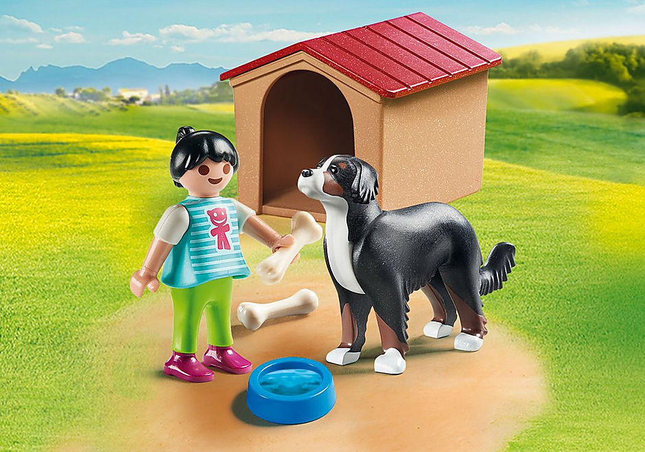 70136 Cachorro com casinha e menina detail image 1