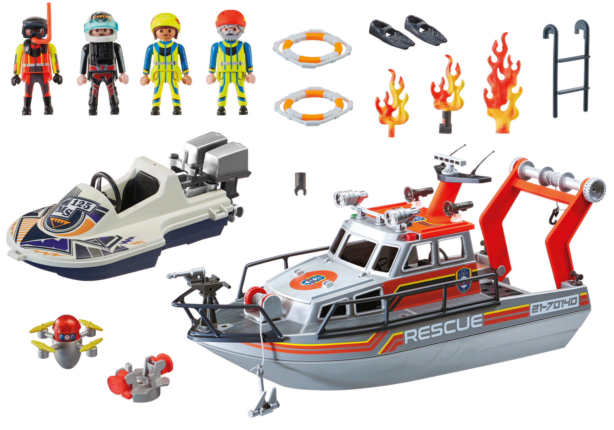 Playmobil Fire Rescue With Personal Watercraft - The Model Shop