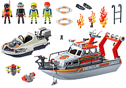 PLAYMOBIL Rescue Action Units Of Rescue Workers With Héelicoptère 70663 Moto