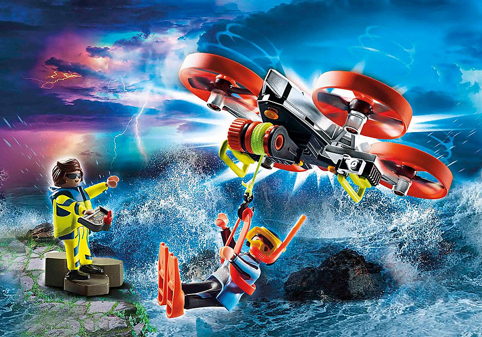 70143 Resgate Marítimo: Mergulhador com drone de resgate detail image 1