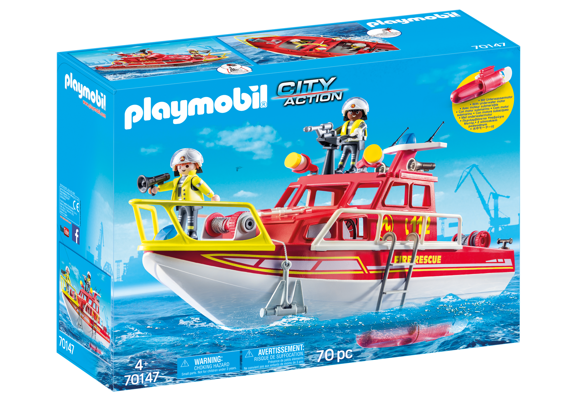 playmobil city action rescue boat