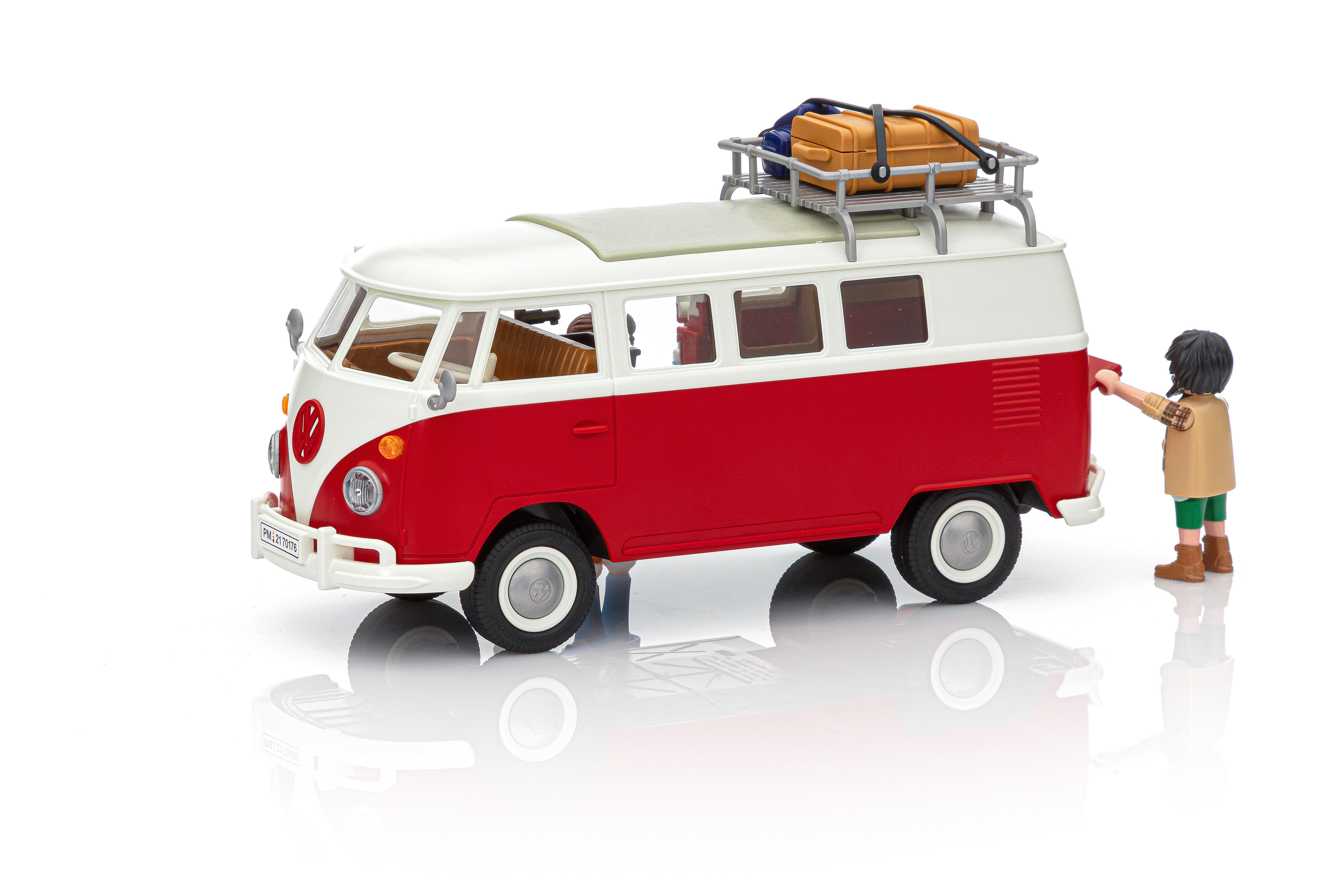 Combi rouge VW T1 dans l'état pièce détachée Playmobil #B85 - Playmobil