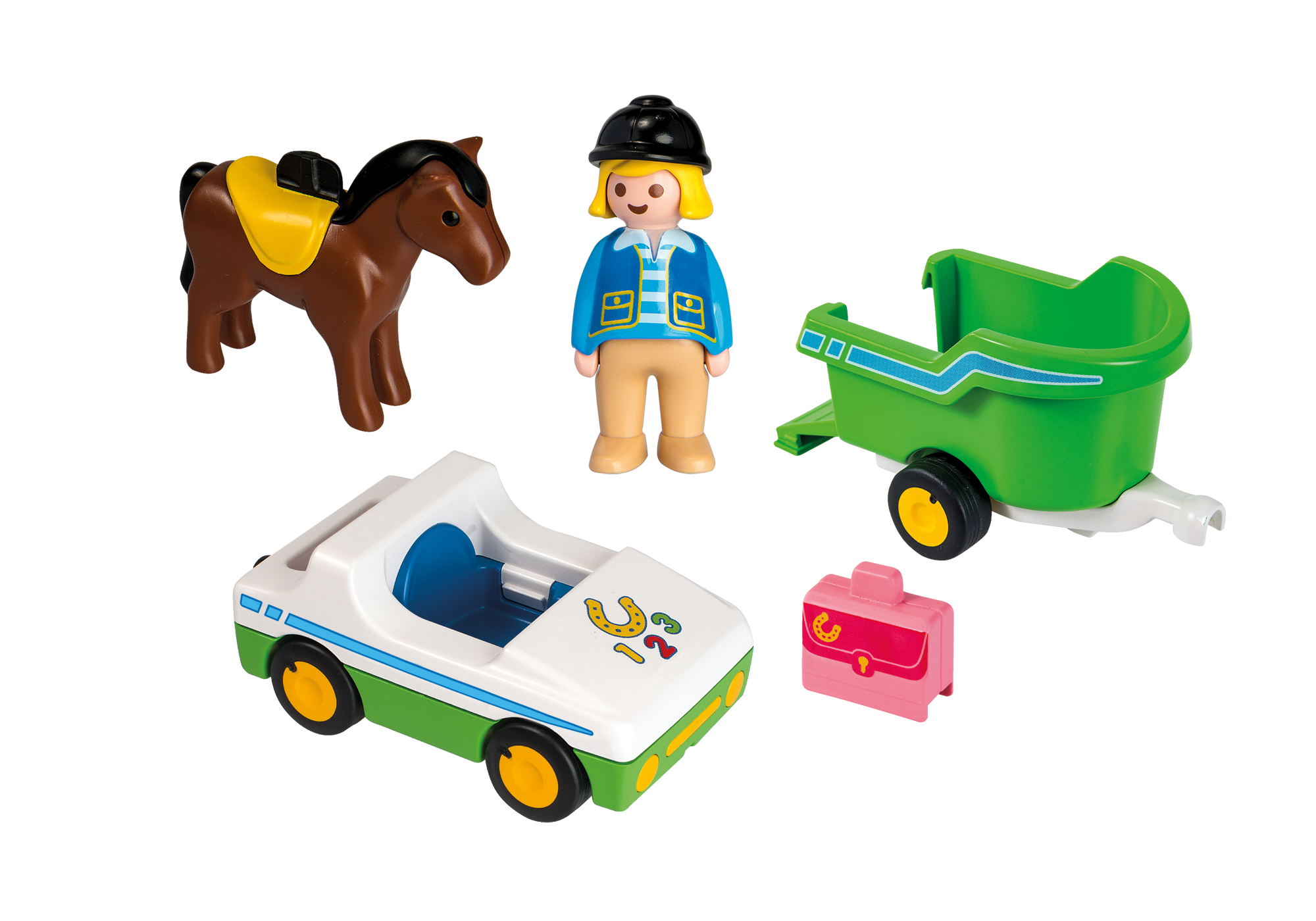 playmobil coche con remolque de caballos