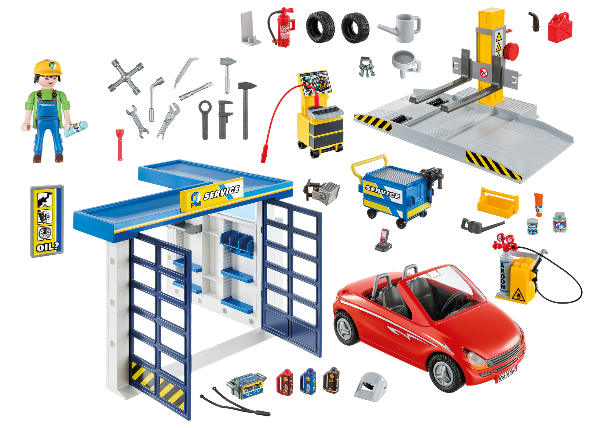 playmobil go kart garage