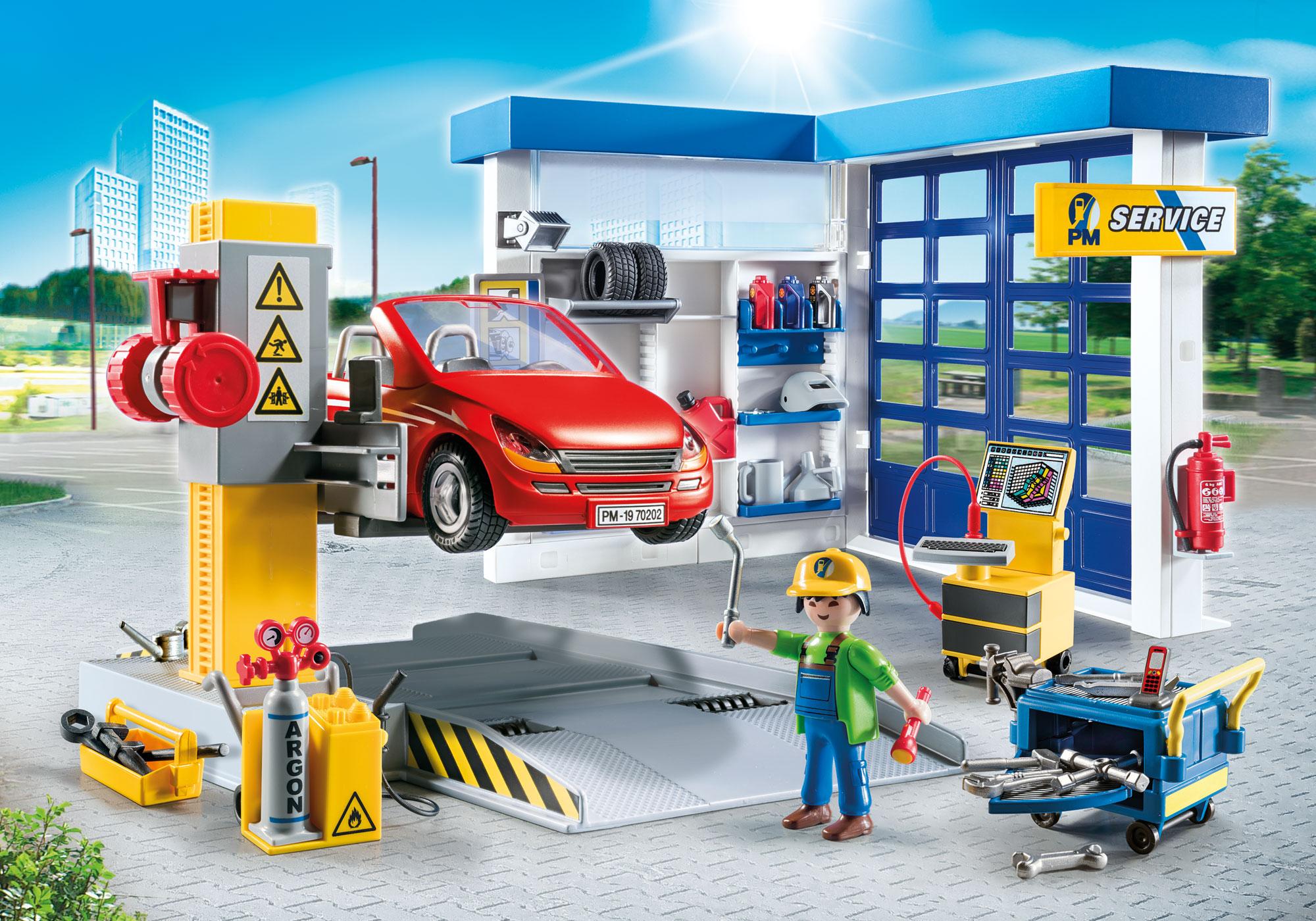 playmobil car garage