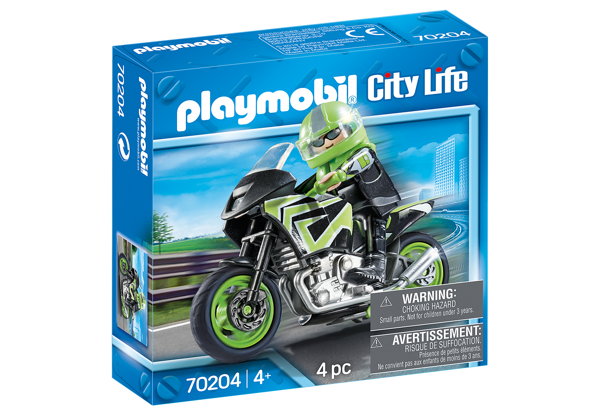 70204 Moto com motociclista zoom image2