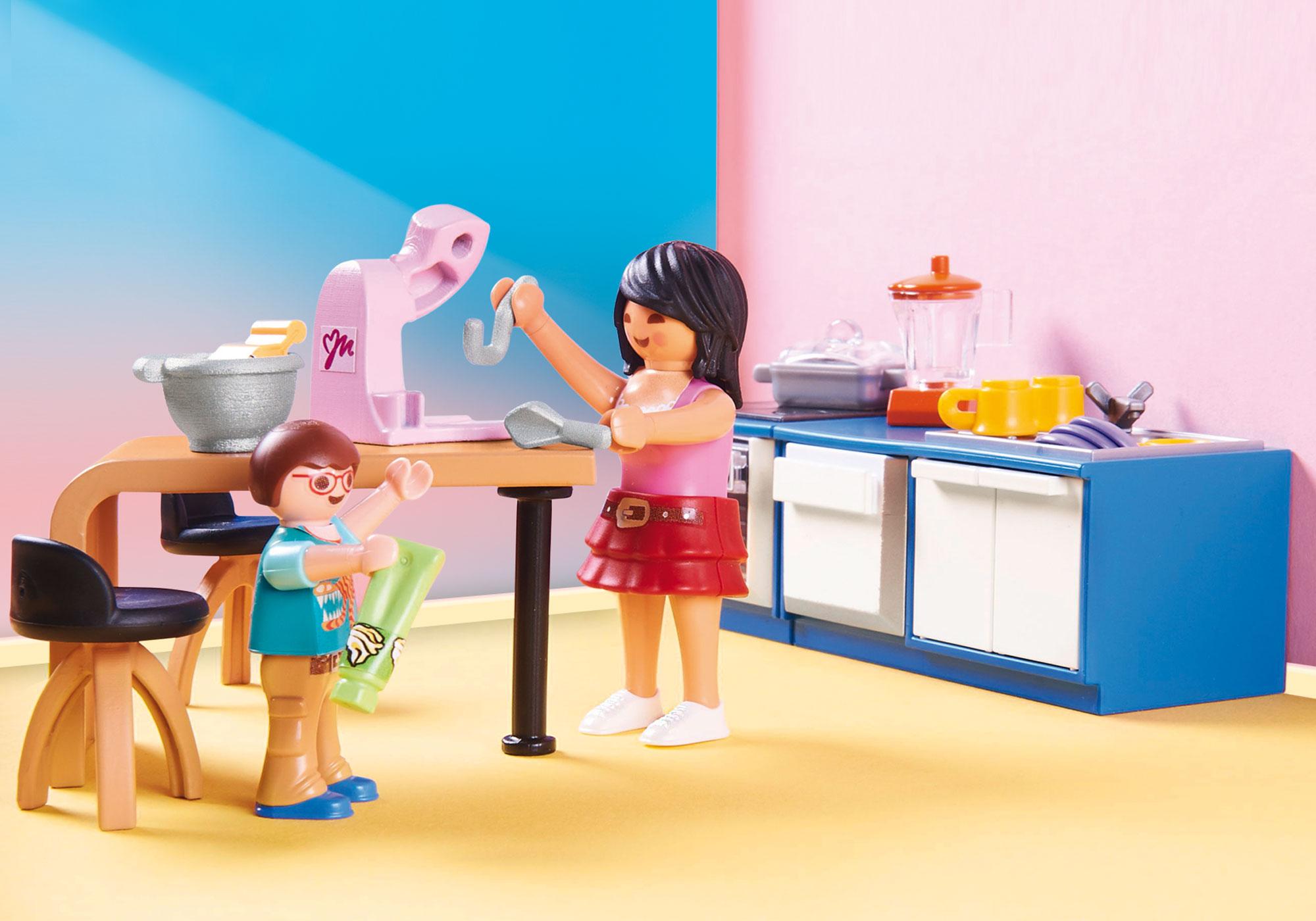 playmobil dollhouse family kitchen